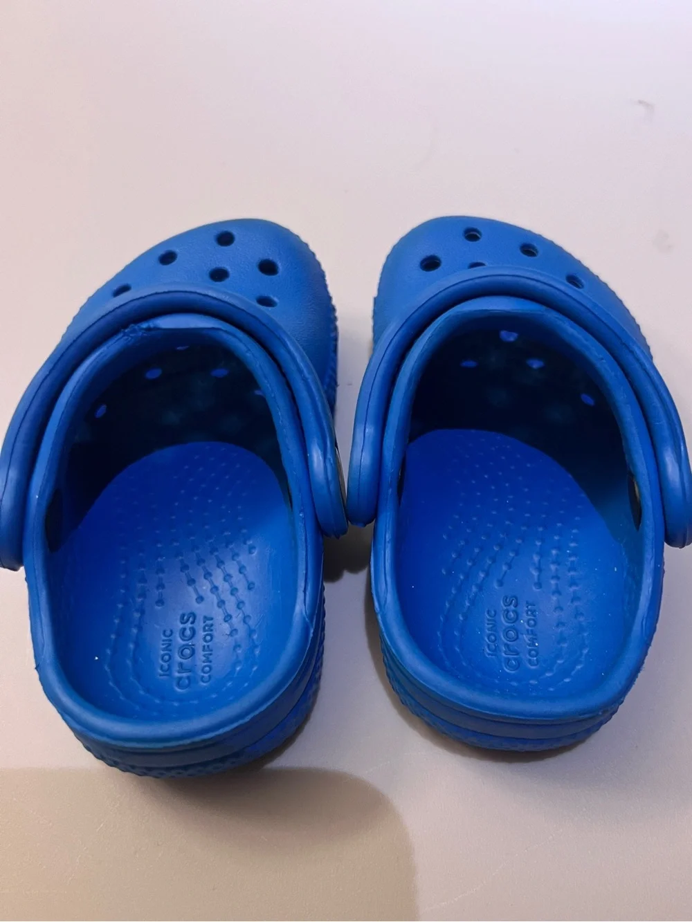 Bundle of 2 Toddler Crocs C4 Blue & Red Classic Clogs